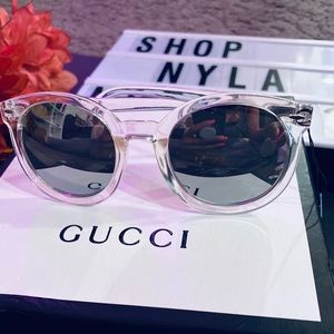 Thick clear frame dark lenses sun glasses